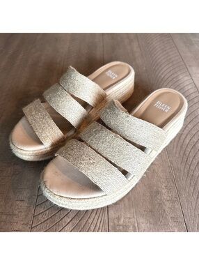 Eileen Fisher Mayla Jute Espadrille Sandals in Natural Tan Women’s size 9